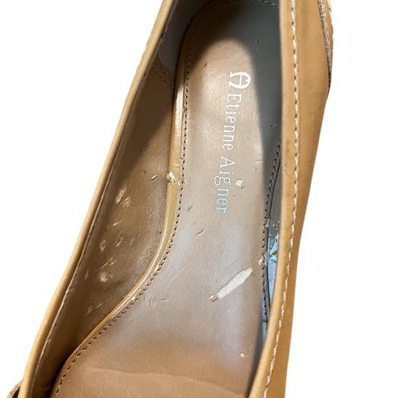 Vintage Etienne Aigner Solo Sand Suede Leather Buckle Moc-Toe Slip -On Loafers 6 - Picture 7 of 12